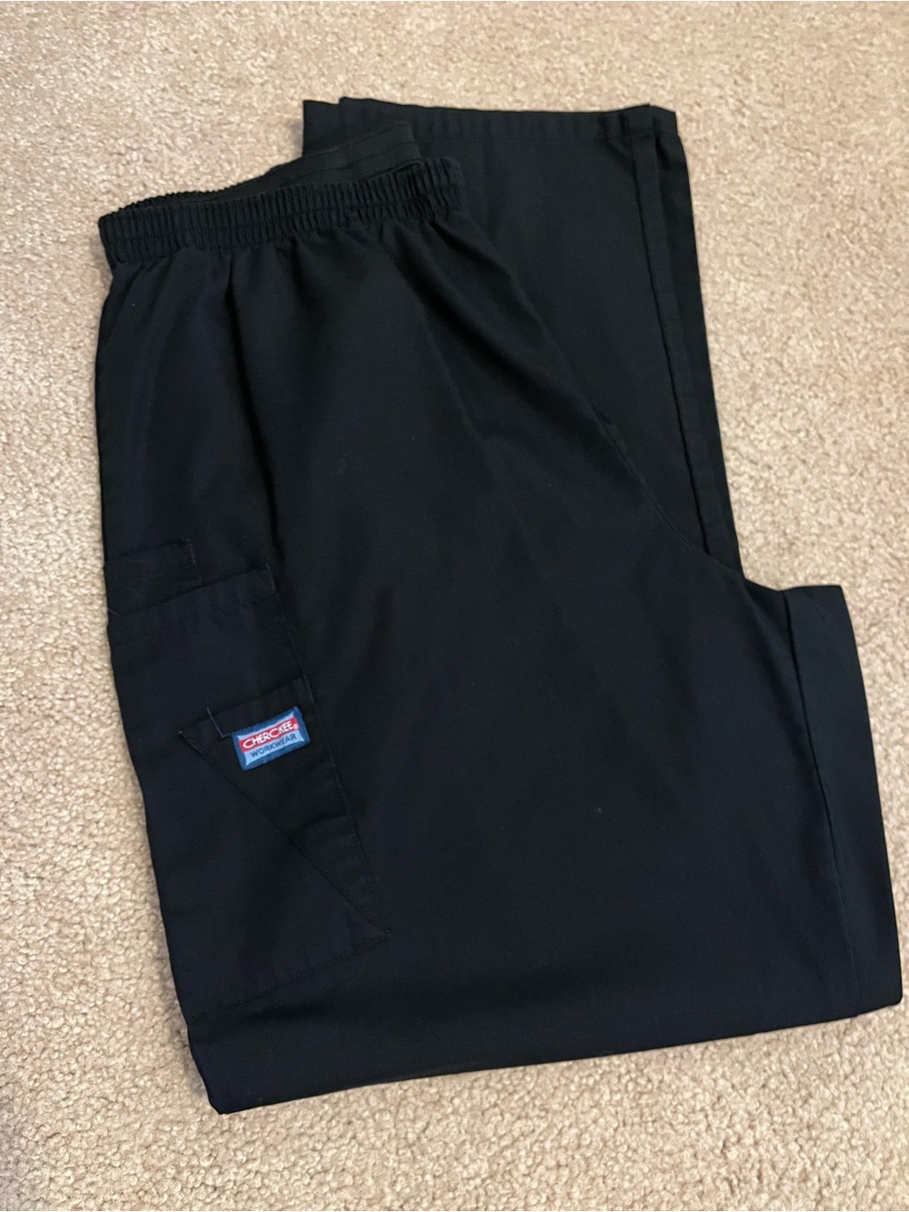 Cherokee  Black Cargo Scrub Pants